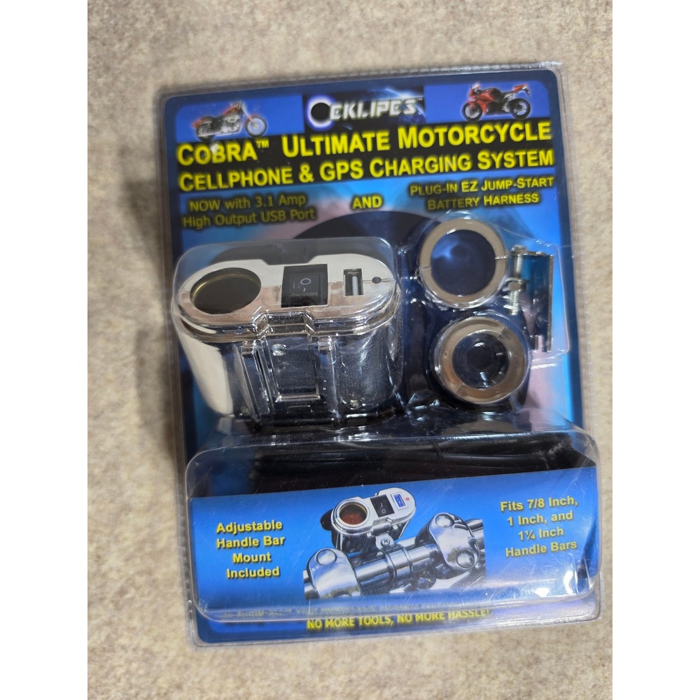 Eklipes Cobra Ultimate Motorcycle USB Cellphone GPS Charging System EK1-110